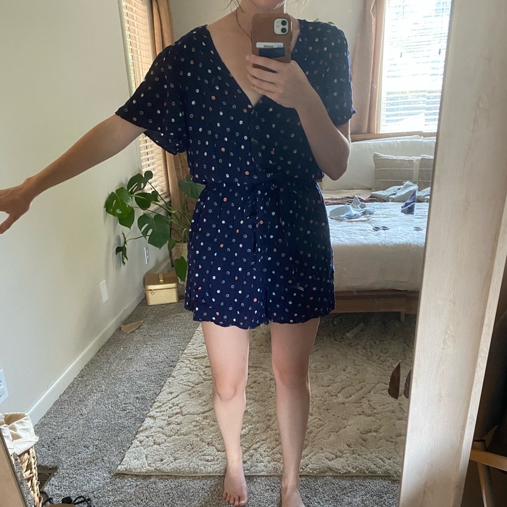 Anthropologie Navy Romper. Size XL.